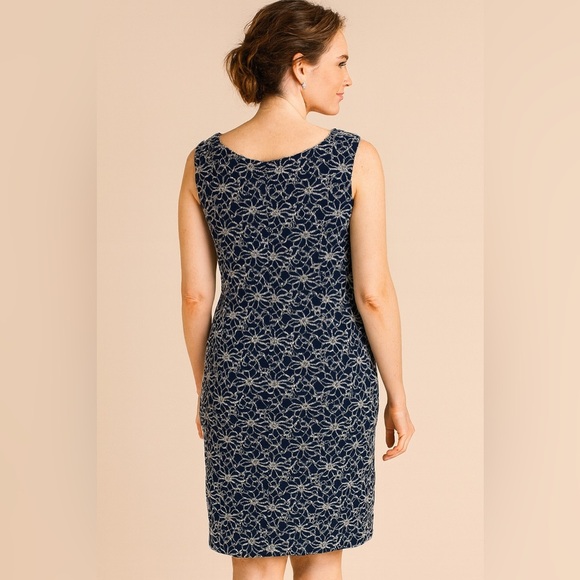 Dress Barn Elegant Navy and Cream Midi Dress - Picture 4 of 7